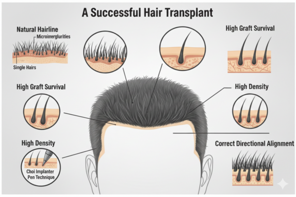 Postoperative care after hair transplantation to protect grafts and improve density