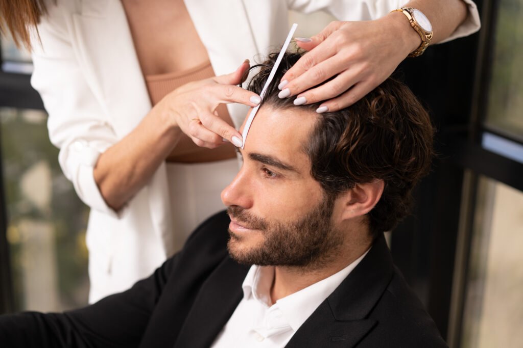 Recovery timeline after FUE hair transplantation showing healing and regrowth stages